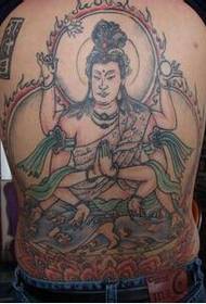 Awọn ọmọkunrin pada Ayebaye Indian Buddha aworan tatuu tatuu Aworan aworan