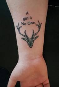 слика од тетоважа на здолништа девојче зглоб На црната елка слика за тетоважа