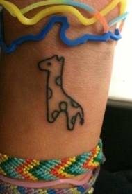 female wrist simple giraffe tattoo pattern