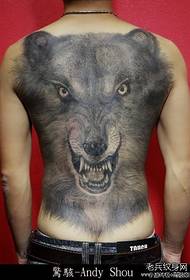 jongens hebben cool klassiek tattoo-patroon met wolf en wolf