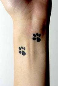 wrist dog paw print tattoo pattern