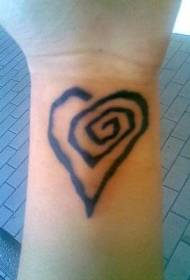 wrist personality heart spiral tattoo picture