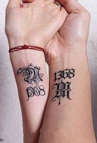 couple wrist constellation totem English Tattoo pattern