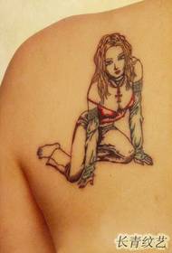 atpakaļ seksīgs skaistumkopšanas tetovējuma paraugs - ieteicams Fuyang tetovējumu šova attēls