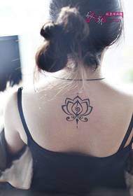 Girls Back Lotus Totem Tattoo Picture