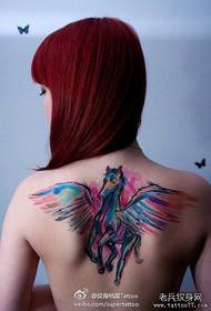 girls after Back trend of beautiful color Tianma tattoo pattern