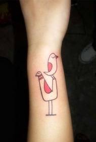 fată încheietura simplă tatuaj de pasăre