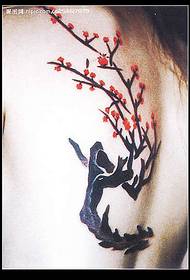 back plum tattoo pattern