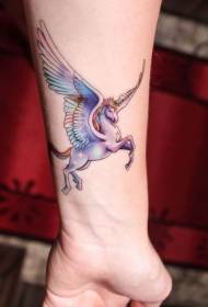 Wrist fantasy Pegasus multicolored tattoo pattern