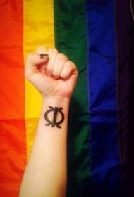 tetovanie symbol dievča zápästie na čiernom symbole tetovanie obrázku
