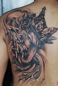 elephant nose Goddess back tattoo picture