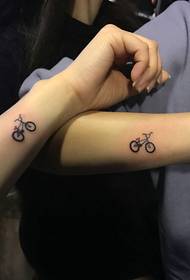wrist creative small bike couple tattoo pattern