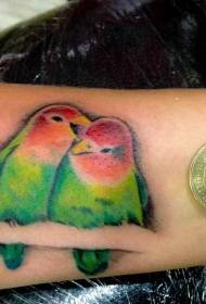 painted bird tattoo on the wrist