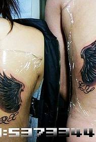 fashion classic back couple wings tattoo pattern