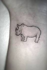 wrist simple tiny rhino tattoo pattern