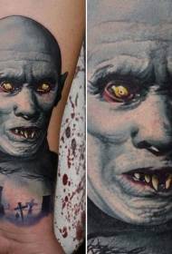Noha hororový barevný upír monster tetování