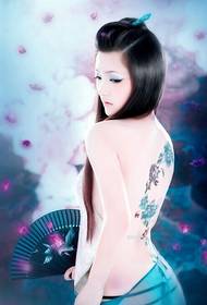 classical beauty sexy back tattoo pattern picture