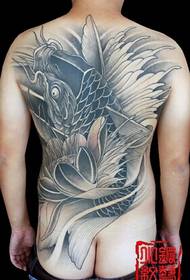 figure de tatouage lotus classique noir et blanc