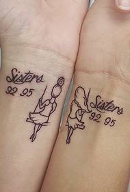 the love of the girlfriend is never gone, a small fresh tattoo suitable for girlfriends