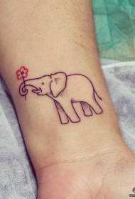 pols klein vars gevlekte olifantblom tatoeëringpatroon