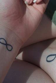 couple wrist simple tattoo pattern
