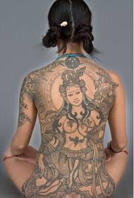meedercher zréck alternativ reliéis weiblech Buddha Tattoo Bild
