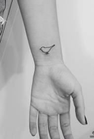 wrist small fresh bird outline tattoo pattern