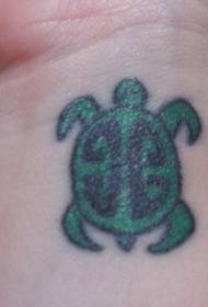wrist simple small green turtle tattoo picture