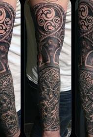 Patrón de tatuaje de brazo de armadura de diseño increíble