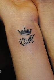 coppia, polso, bella, tatuaggio di corona