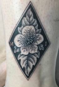 flowers and geometric tattoo pattern girls calves on flowers and geometric tattoo pictures