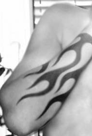 black flame arm tattoo pattern
