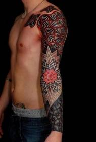 bracciu di tribale in stile tribale in tatuu di ghjuvelli in forma di fiori