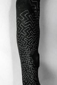 flower Arm black labyrinth tattoo pattern