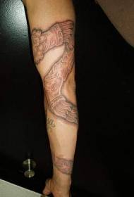 Aztec totem snake arm tattoo pattern