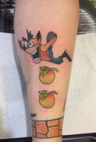 European calf tattoo girl calf colored cartoon tattoo picture