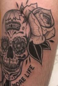 skull and flower tattoo pattern boys calf upper skull and flower tattoo pictures
