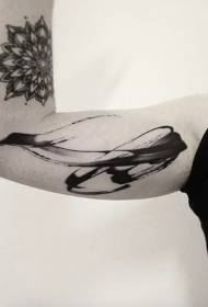 big black ink charm line tattoo pattern