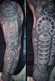 very spectacular realistic robotic arm tattoo pattern