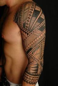 arm black and white Polynesian jewelry tattoo pattern