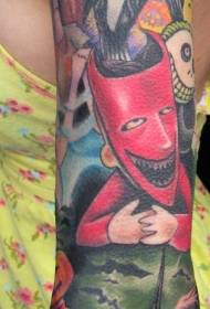 ruka čarobno čudovište u boji crtani model tetovaže