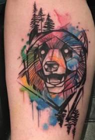 European calf tattoo girl on the calf colored bear tattoo picture