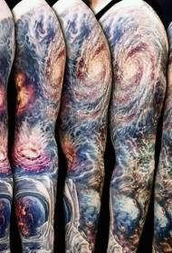 Цветна ръка ръка Цвят на дълбока космическа татуировка