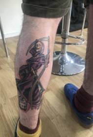 death scythe tattoo pattern boys Death on the calf and scythe tattoo picture