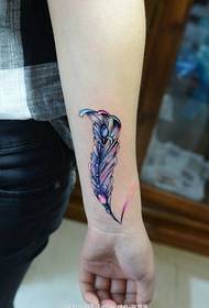 watercolor on the wrist Feather