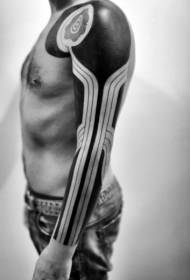 male arm large-scale design tribal tattoo pattern
