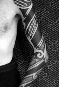 arm black various geometric jewelry tattoo pattern