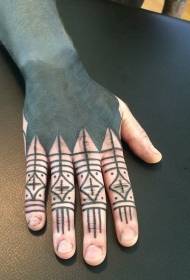 rankos genties stiliaus didelis plotas juodas ir linijinis tatuiruotės raštas