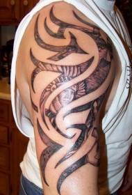 Brazo Indio Tribal Símbolo Negro Tatuaje Patrón