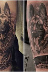 wolf tattoo mannelijk kalf op de wolf hoofd tattoo foto